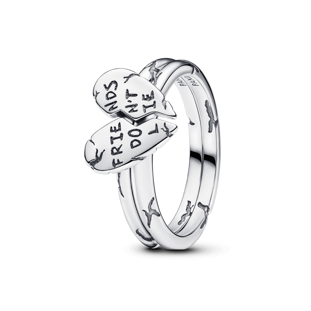 Anel Prata Stranger Things Coração Friends Don't Lie